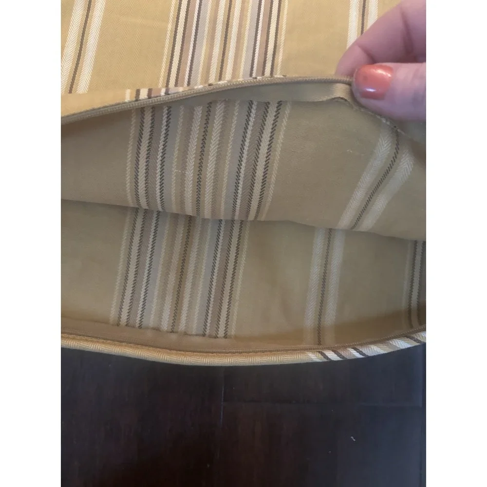 Pottery Barn Striped White & Tan Striped Pillow Cover 20